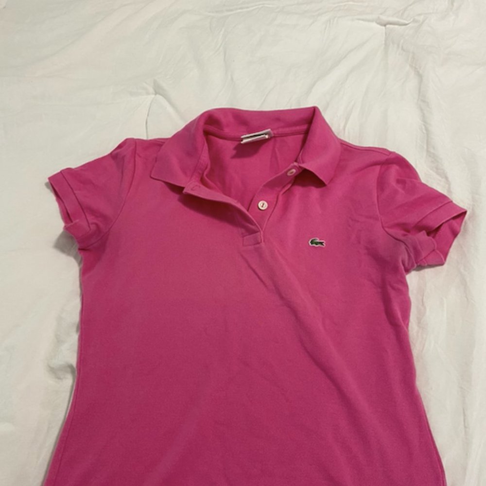 Hot Pink Lacoste Polo - Picture 2 of 5